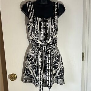 Farm Rio Black and White XS Romper
